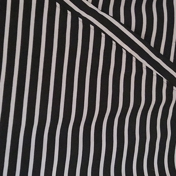 Stripe Dress Asymmetrical Cotton Size Medium - Picture 2 of 2